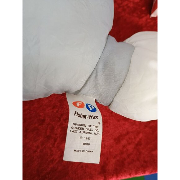 Vintage 1987 Fisher-Price Plush Christmas Mouse With Candy Cane Puffalumps - Picture 6 of 6